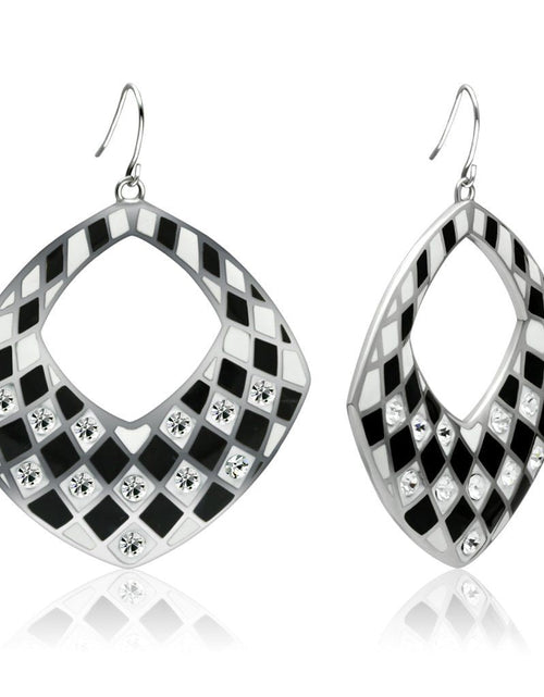 Load image into Gallery viewer, TK310 - High polished (no plating) Stainless Steel Earrings with Top Grade Crystal in Clear
