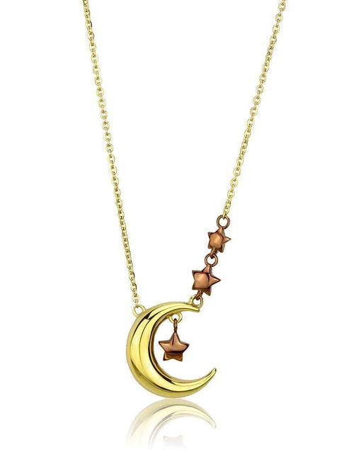 Load image into Gallery viewer, TK2796 - IP Gold &amp; IP Light Brown (IP Light coffee) Stainless Steel Necklace with No Stone
