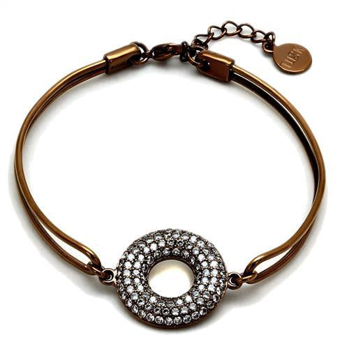 Load image into Gallery viewer, TK2793 - IP Coffee light Stainless Steel Bangle with AAA Grade CZ in Clear
