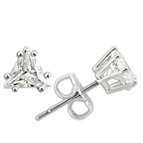 Load image into Gallery viewer, 0W156 - Rhodium 925 Sterling Silver Earrings with AAA Grade CZ in Clear
