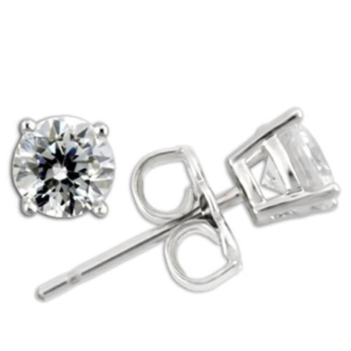 Load image into Gallery viewer, 0W171 - Rhodium 925 Sterling Silver Earrings with AAA Grade CZ in Clear
