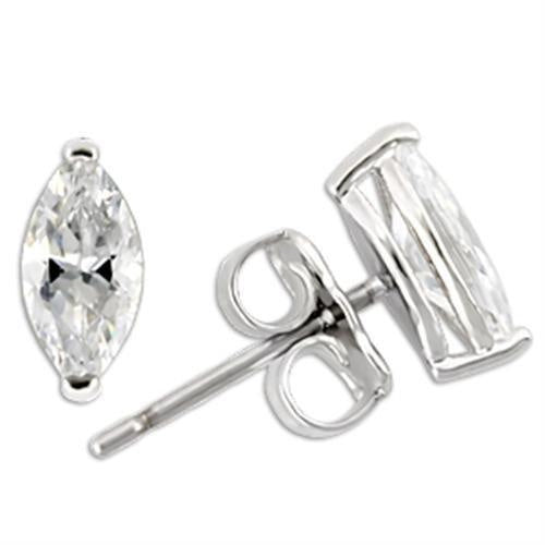 Load image into Gallery viewer, 0W167 - Rhodium 925 Sterling Silver Earrings with AAA Grade CZ in Clear
