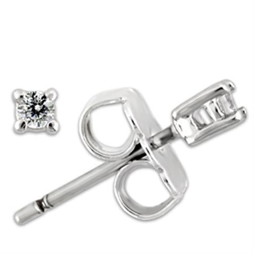 Load image into Gallery viewer, 0W168 - Rhodium 925 Sterling Silver Earrings with AAA Grade CZ in Clear
