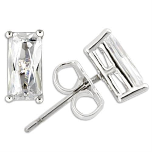 Load image into Gallery viewer, 0W162 - Rhodium 925 Sterling Silver Earrings with AAA Grade CZ in Clear
