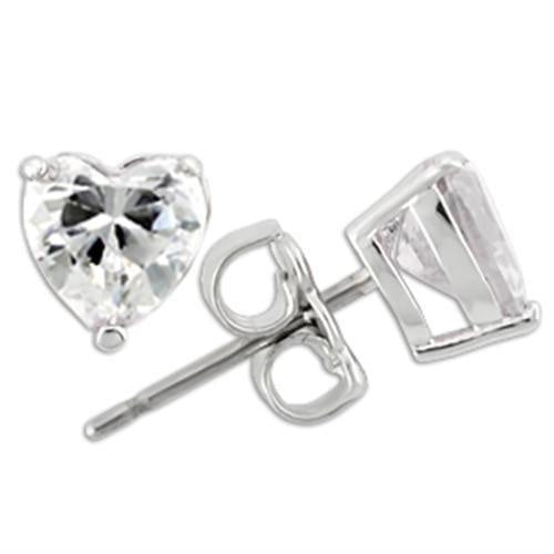 Load image into Gallery viewer, 0W166 - Rhodium 925 Sterling Silver Earrings with AAA Grade CZ in Clear
