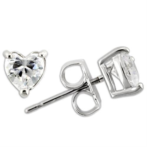 Load image into Gallery viewer, 0W165 - Rhodium 925 Sterling Silver Earrings with AAA Grade CZ in Clear
