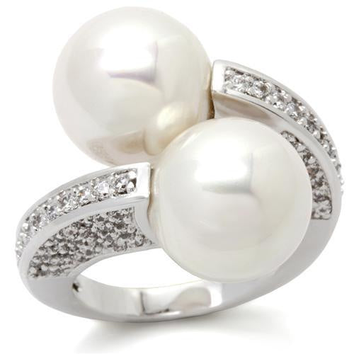Load image into Gallery viewer, 0W025 - Rhodium Brass Ring with AAA Grade CZ in Clear
