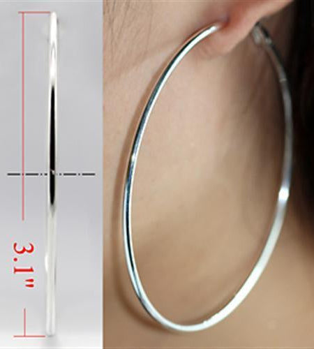 LO770 - Silver Brass Earrings with No Stone