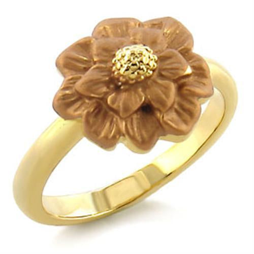 Load image into Gallery viewer, LO505 - Gold White Metal Ring with Top Grade Crystal in Light Smoked
