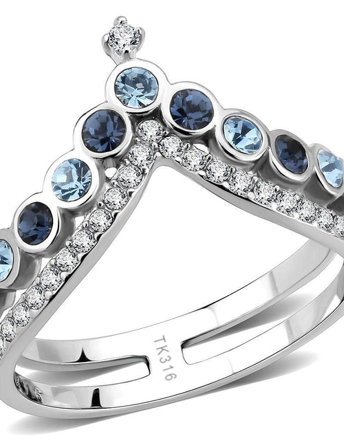 Load image into Gallery viewer, DA305 - No Plating Stainless Steel Ring with Top Grade Crystal in Multi Color
