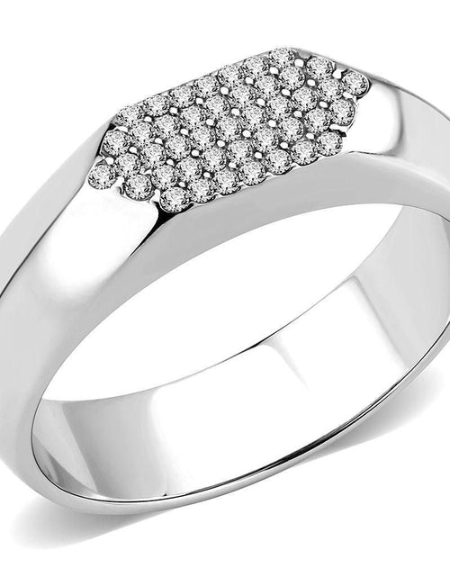 Load image into Gallery viewer, DA302 - No Plating Stainless Steel Ring with AAA Grade CZ in Clear

