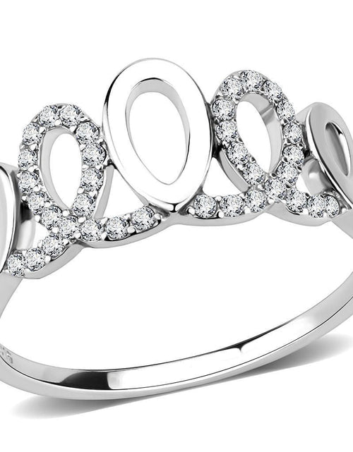 Load image into Gallery viewer, DA258 - High polished (no plating) Stainless Steel Ring with AAA Grade CZ in Clear
