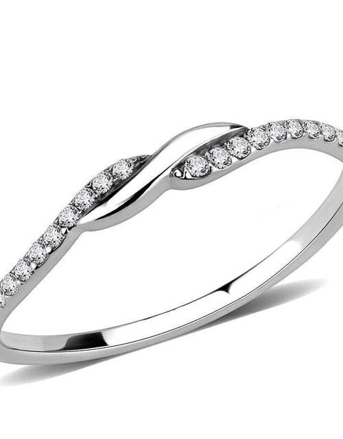 Load image into Gallery viewer, DA263 - High polished (no plating) Stainless Steel Ring with AAA Grade CZ in Clear
