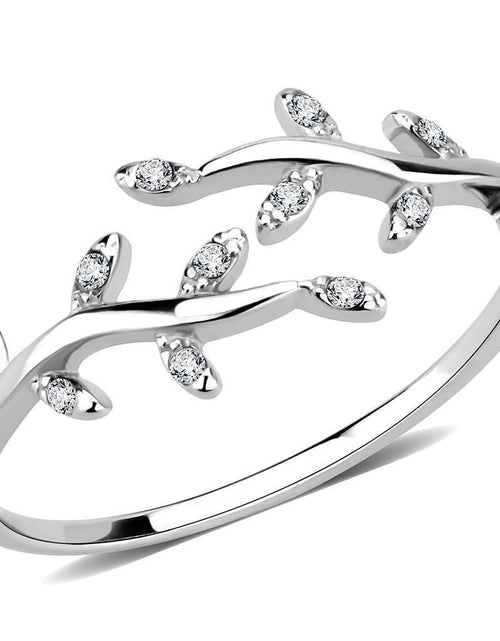 Load image into Gallery viewer, DA266 - High polished (no plating) Stainless Steel Ring with AAA Grade CZ in Clear
