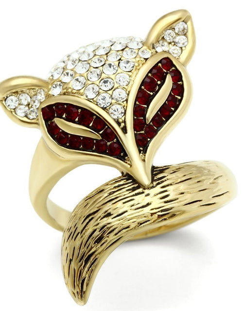 Load image into Gallery viewer, GL297 - IP Gold(Ion Plating) Brass Ring with Top Grade Crystal in Multi Color
