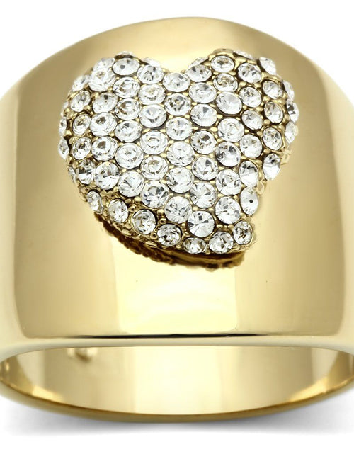 Load image into Gallery viewer, GL293 - IP Gold(Ion Plating) Brass Ring with Top Grade Crystal in Clear
