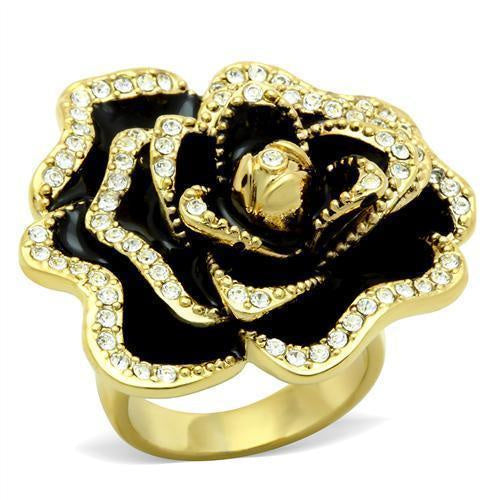 Load image into Gallery viewer, GL021 - IP Gold(Ion Plating) Brass Ring with Top Grade Crystal in Clear
