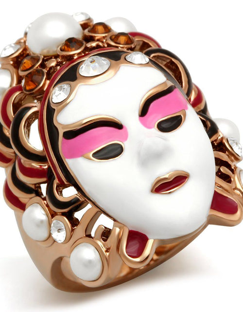 Load image into Gallery viewer, GL163 - IP Rose Gold(Ion Plating) Brass Ring with Top Grade Crystal in Clear
