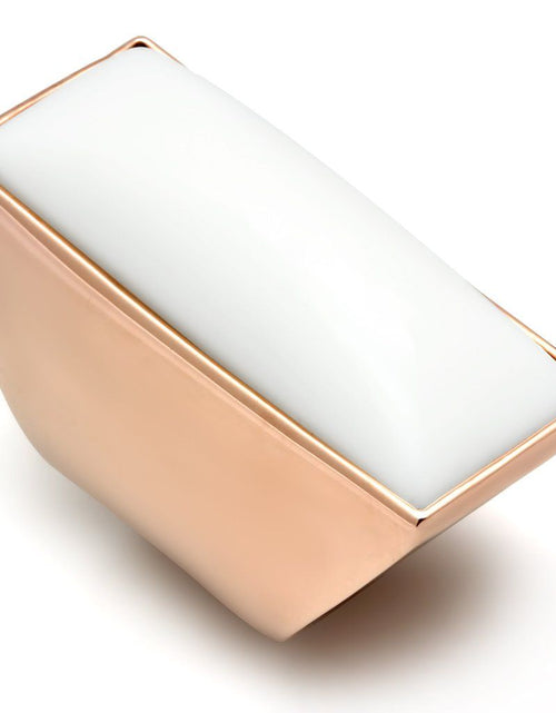 Load image into Gallery viewer, GL164 - IP Rose Gold(Ion Plating) Brass Ring with Synthetic Synthetic Stone in White
