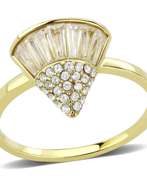 Load image into Gallery viewer, DA359 - IP Gold(Ion Plating) Stainless Steel Ring with AAA Grade CZ in Clear
