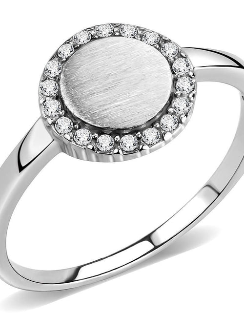 Load image into Gallery viewer, DA340 - No Plating Stainless Steel Ring with AAA Grade CZ in Clear
