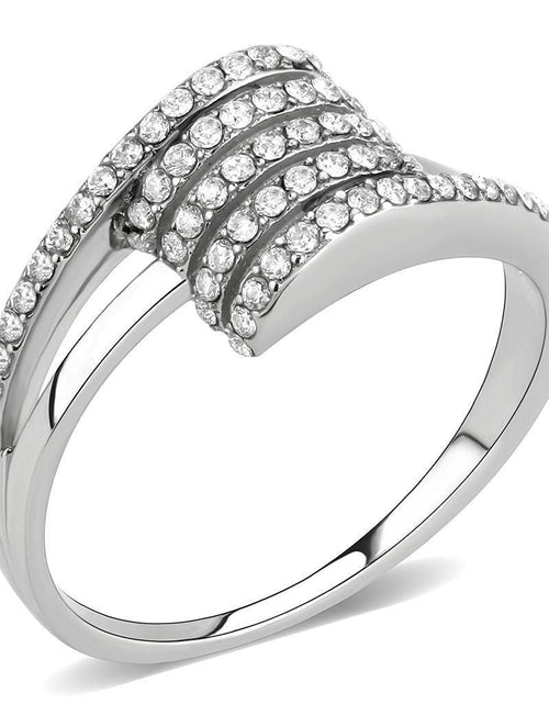 Load image into Gallery viewer, DA342 - No Plating Stainless Steel Ring with AAA Grade CZ in Clear
