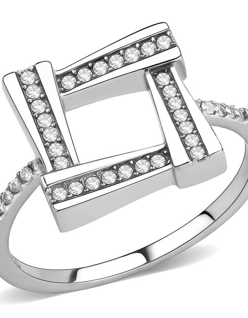 Load image into Gallery viewer, DA341 - No Plating Stainless Steel Ring with AAA Grade CZ in Clear
