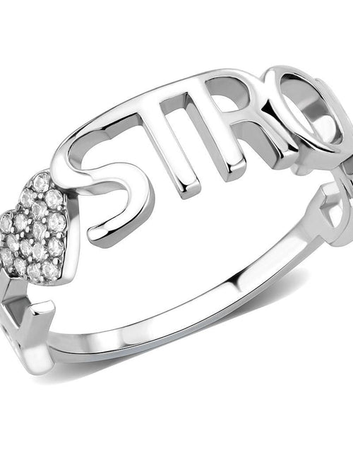Load image into Gallery viewer, DA356 - High polished (no plating) Stainless Steel Ring with AAA Grade CZ in Clear
