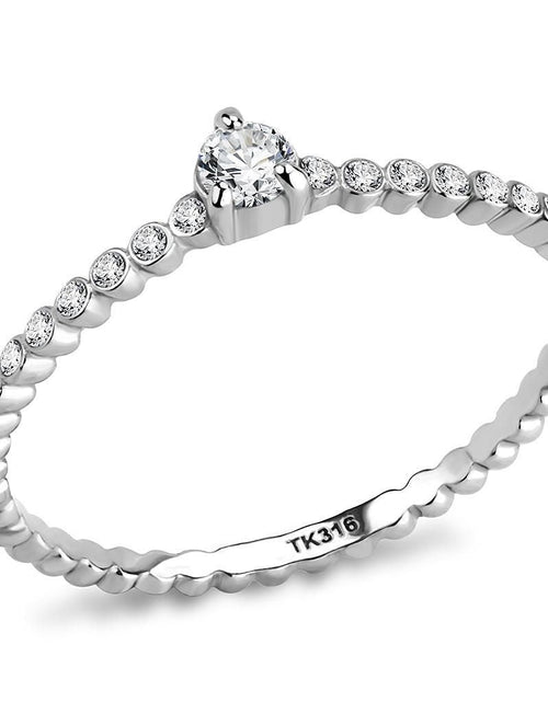 Load image into Gallery viewer, DA343 - No Plating Stainless Steel Ring with AAA Grade CZ in Clear

