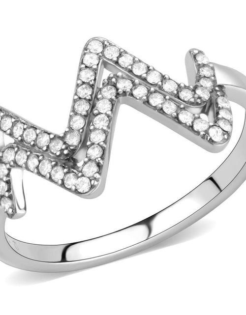 Load image into Gallery viewer, DA339 - No Plating Stainless Steel Ring with AAA Grade CZ in Clear
