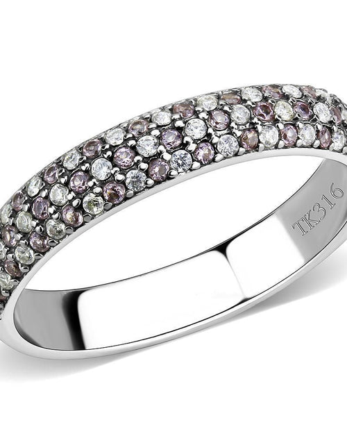 Load image into Gallery viewer, DA231 - High polished (no plating) Stainless Steel Ring with AAA Grade CZ in Multi Color

