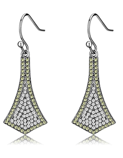 Load image into Gallery viewer, DA174 - High polished (no plating) Stainless Steel Earrings with AAA Grade CZ in Topaz

