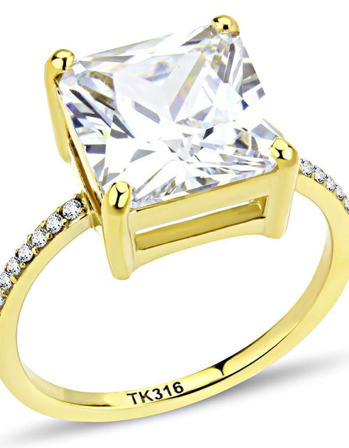 Load image into Gallery viewer, DA172 - IP Gold(Ion Plating) Stainless Steel Ring with AAA Grade CZ in Clear
