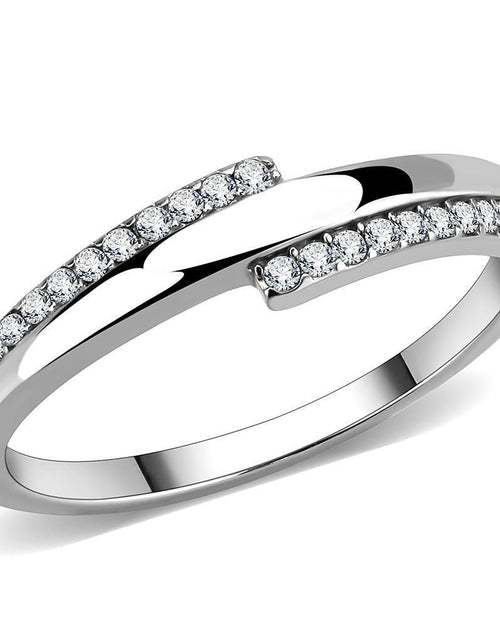 Load image into Gallery viewer, DA234 - High polished (no plating) Stainless Steel Ring with AAA Grade CZ in Clear
