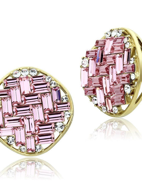 Load image into Gallery viewer, GL348 - IP Gold(Ion Plating) Brass Earrings with Top Grade Crystal in Rose
