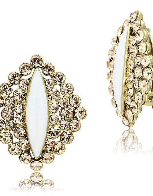 Load image into Gallery viewer, GL350 - IP Gold(Ion Plating) Brass Earrings with Top Grade Crystal in Champagne
