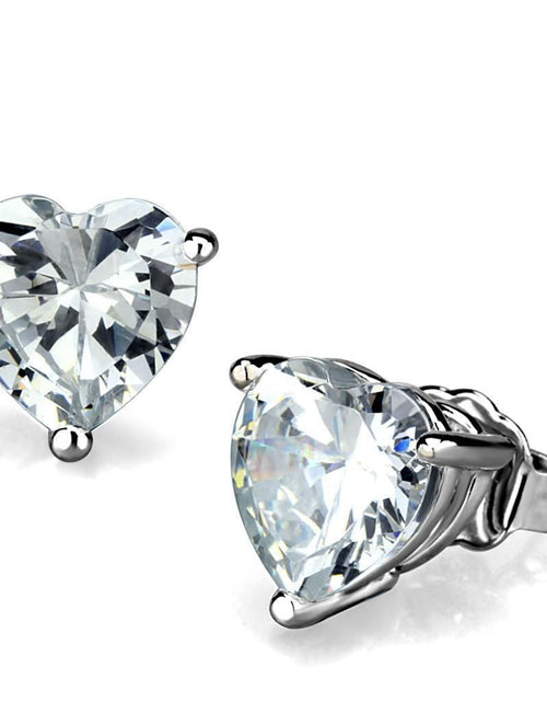 Load image into Gallery viewer, LO3951 - Rhodium Brass Earrings with AAA Grade CZ in Clear

