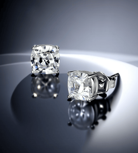 LO3948 - Rhodium Brass Earrings with AAA Grade CZ in Clear