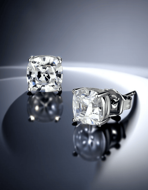 Load image into Gallery viewer, LO3948 - Rhodium Brass Earrings with AAA Grade CZ in Clear
