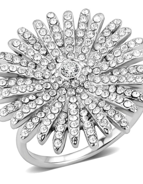 Load image into Gallery viewer, DA364 - High polished (no plating) Stainless Steel Ring with AAA Grade CZ in Clear
