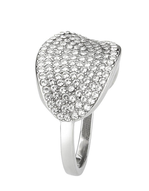 Load image into Gallery viewer, DA388 - High polished (no plating) Stainless Steel Ring with AAA Grade CZ in Clear
