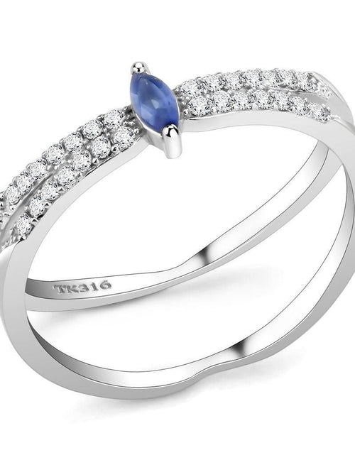 Load image into Gallery viewer, DA383 - High polished (no plating) Stainless Steel Ring with Synthetic in Montana
