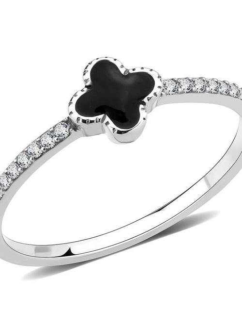 Load image into Gallery viewer, DA320 - No Plating Stainless Steel Ring with Epoxy in Jet
