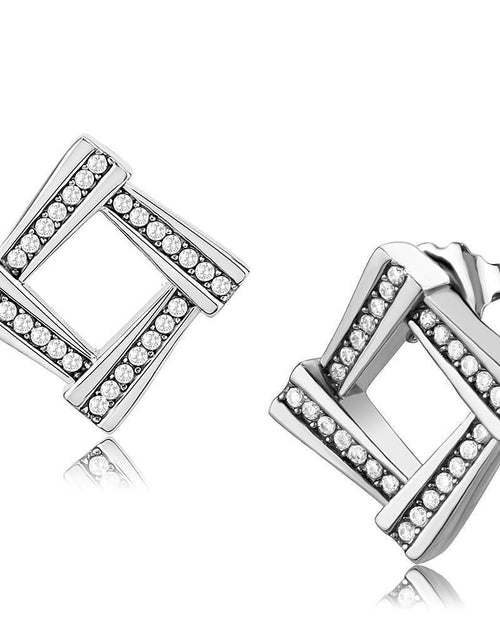 Load image into Gallery viewer, DA333 - No Plating Stainless Steel Earrings with AAA Grade CZ in Clear

