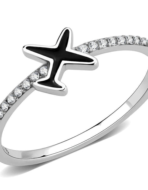 Load image into Gallery viewer, DA311 - No Plating Stainless Steel Ring with Epoxy in Jet
