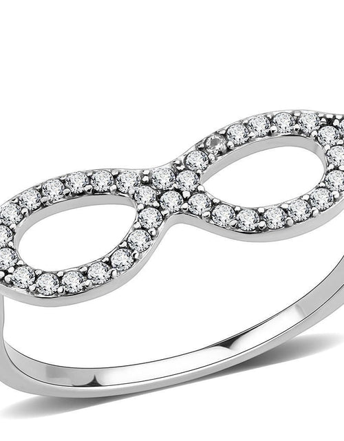 Load image into Gallery viewer, DA315 - No Plating Stainless Steel Ring with AAA Grade CZ in Clear
