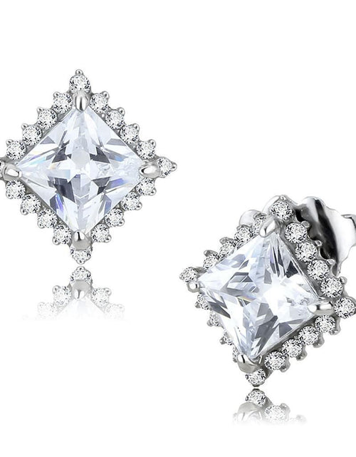 Load image into Gallery viewer, DA326 - No Plating Stainless Steel Earrings with AAA Grade CZ in Clear
