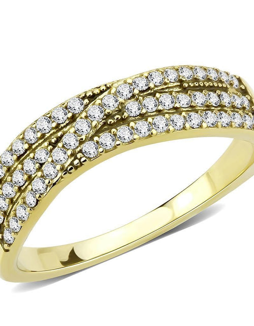 Load image into Gallery viewer, DA321 - IP Gold(Ion Plating) Stainless Steel Ring with AAA Grade CZ in Clear
