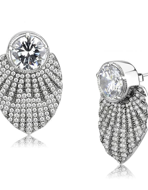 Load image into Gallery viewer, DA331 - No Plating Stainless Steel Earrings with AAA Grade CZ in Clear
