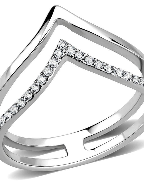 Load image into Gallery viewer, DA308 - No Plating Stainless Steel Ring with AAA Grade CZ in Clear
